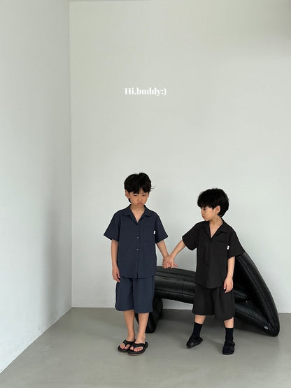 【予約】Seersucker shirt / hibuddy(S-JL)