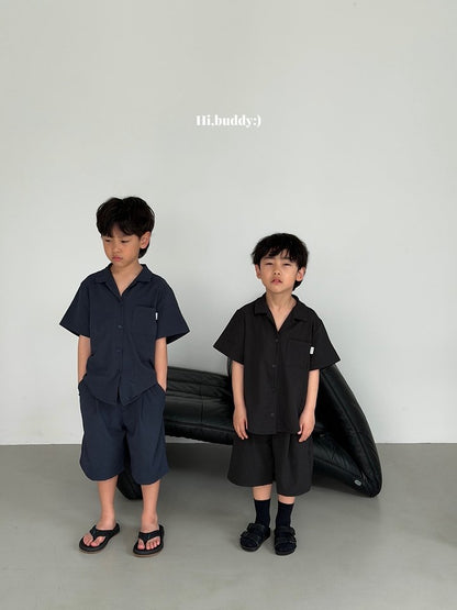 【予約】Seersucker shirt / hibuddy(S-JL)