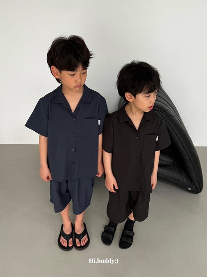【予約】Seersucker shirt / hibuddy(S-JL)