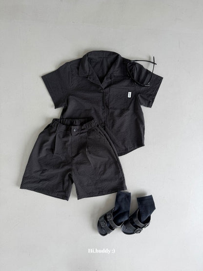 【予約】Seersucker shirt / hibuddy(S-JL)