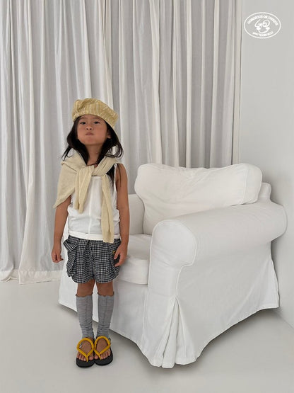 【予約】panpan check pants / gou XS-JL 빵빵반바지