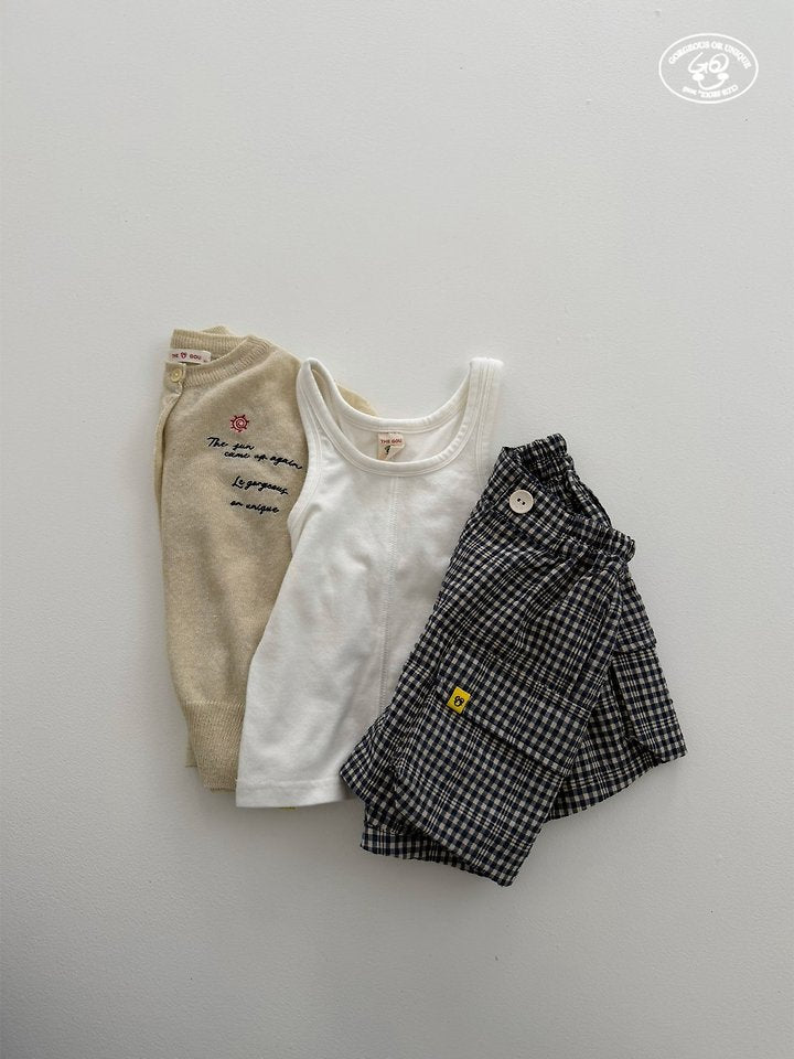 【予約】panpan check pants / gou XS-JL 빵빵반바지