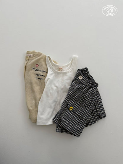 【予約】panpan check pants / gou XS-JL 빵빵반바지