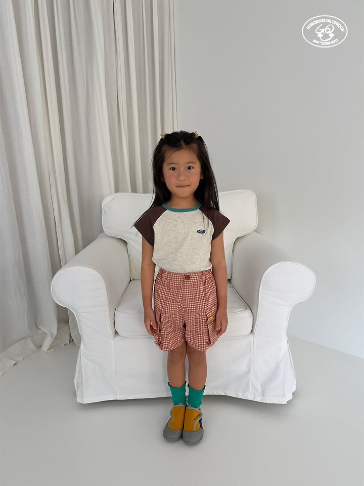 【予約】panpan check pants / gou XS-JL 빵빵반바지