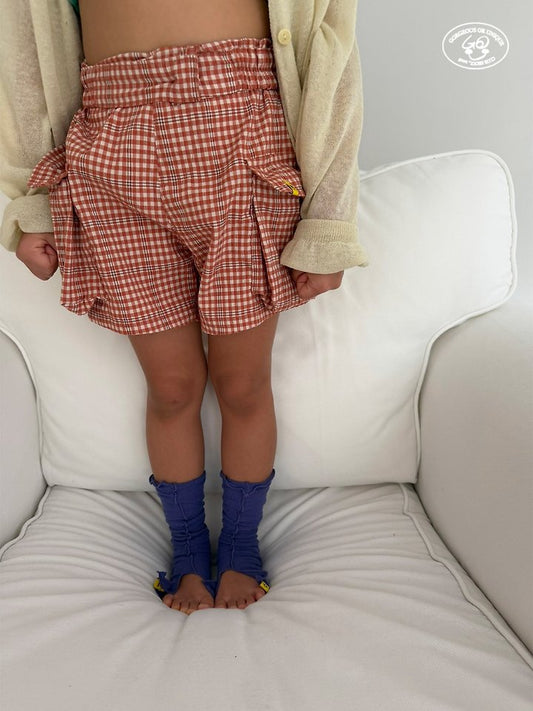 【予約】panpan check pants / gou XS-JL 빵빵반바지