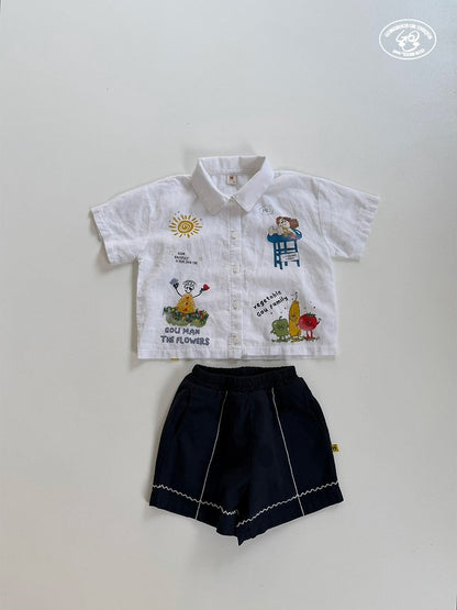 【予約】wave half pants / gou XS-JL물결반바지