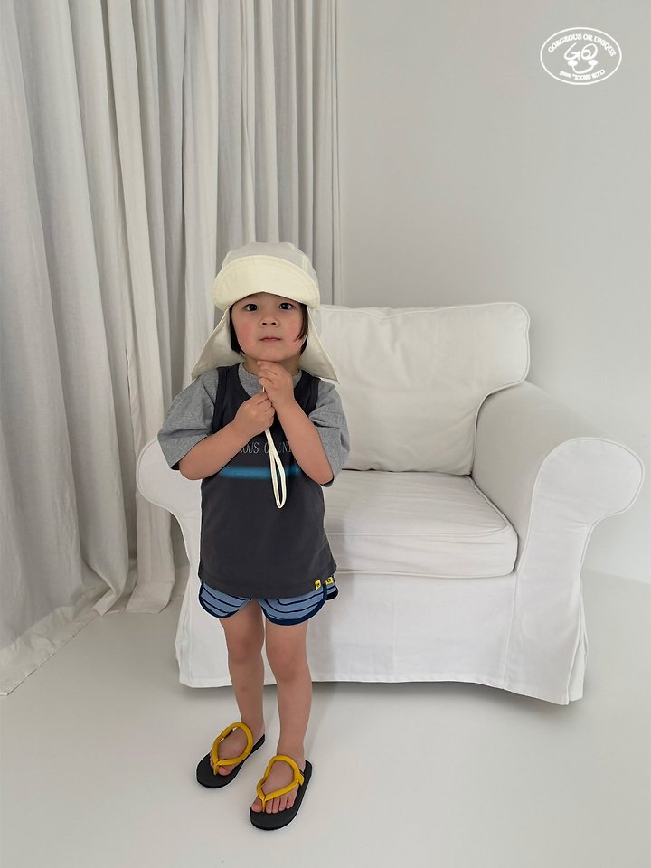 【予約】stripe short pants / gou XS-JL  줄줄이반바지
