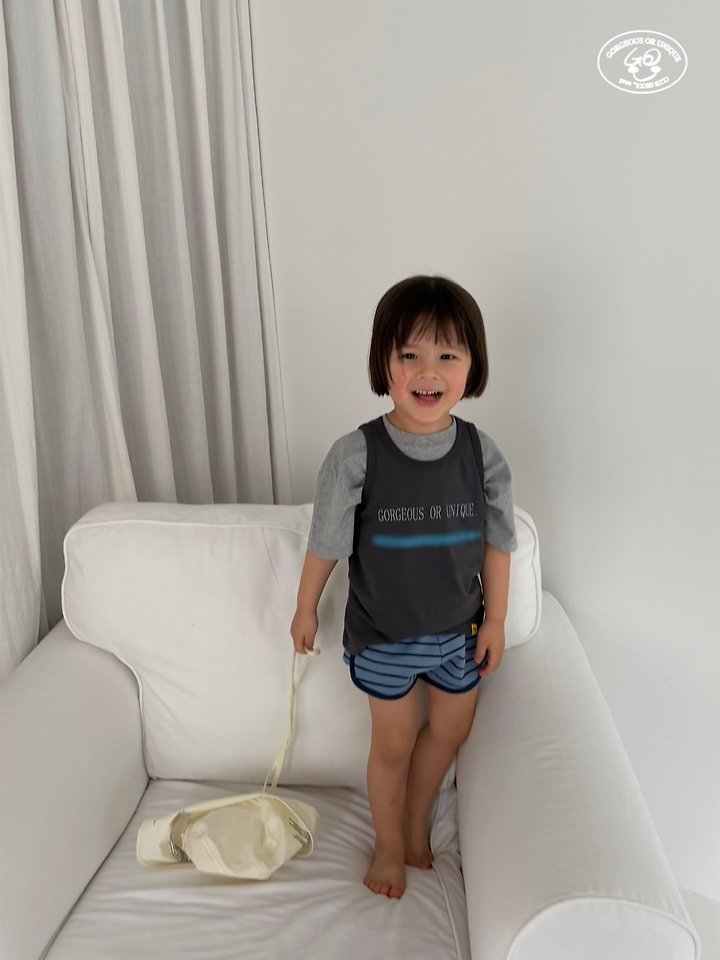 【予約】stripe short pants / gou XS-JL  줄줄이반바지