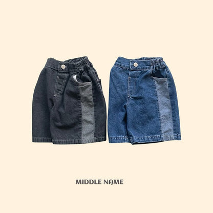 【予約】bicolor denim pants / middle nameS-JM