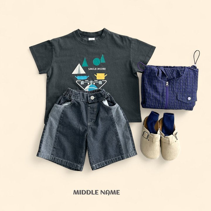 【予約】bicolor denim pants / middle nameS-JM