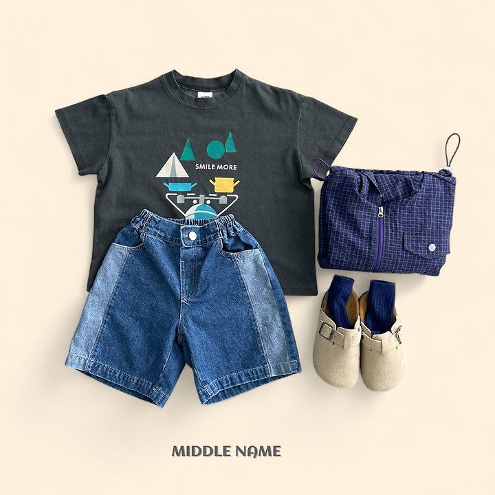 【予約】bicolor denim pants / middle nameS-JM