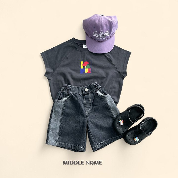 【予約】bicolor denim pants / middle nameS-JM