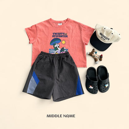 【予約】color block pants / middle nameS-JM