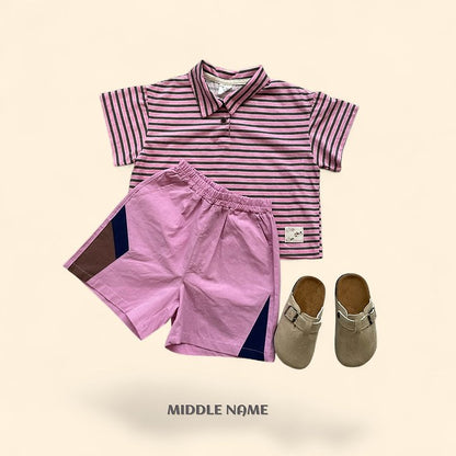 【予約】color block pants / middle nameS-JM