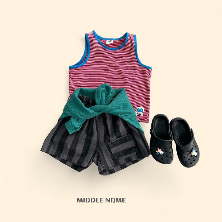【予約】rappa bicolor sleeveless / middle nameS-JM