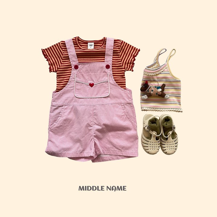【予約】heart overall / middle nameS-JM