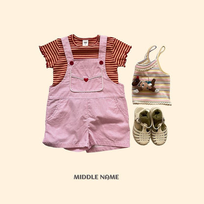 【予約】heart overall / middle nameS-JM