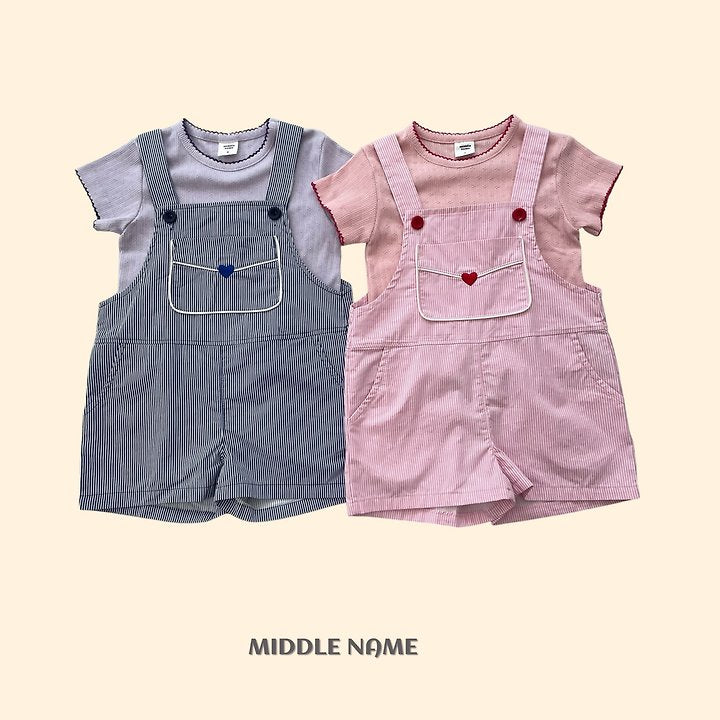 【予約】heart overall / middle nameS-JM