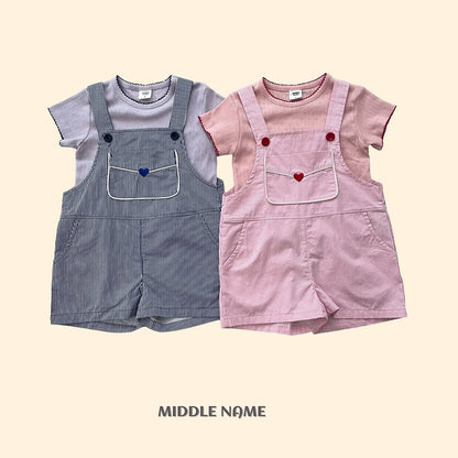 【予約】heart overall / middle nameS-JM
