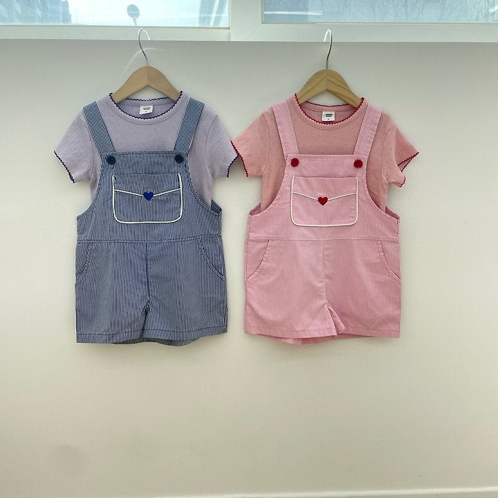 【予約】heart overall / middle nameS-JM