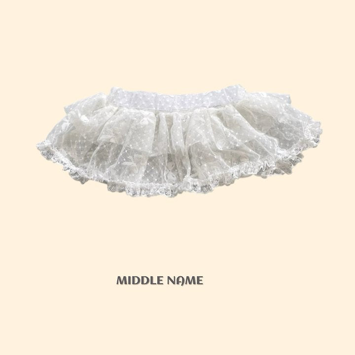 【予約】ribbon layered skirt / middle nameS-JM