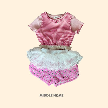 【予約】ribbon layered skirt / middle nameS-JM
