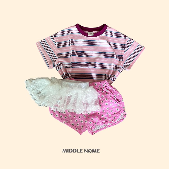 【予約】ribbon layered skirt / middle nameS-JM