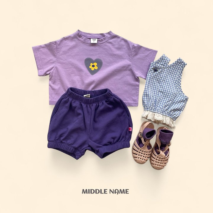 【予約】heart flower crop T / middle nameS-JM