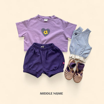 【予約】heart flower crop T / middle nameS-JM