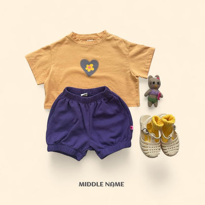 【予約】heart flower crop T / middle nameS-JM