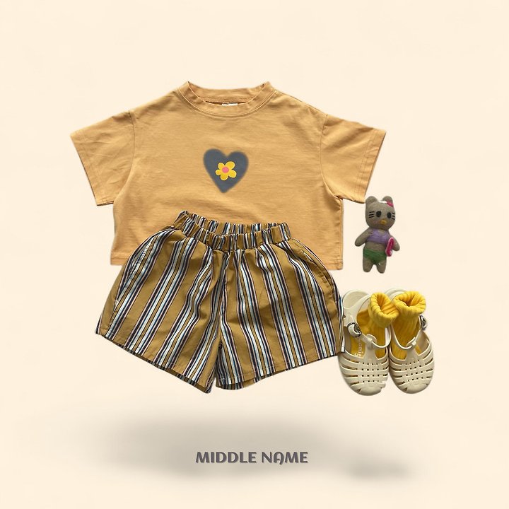 【予約】heart flower crop T / middle nameS-JM