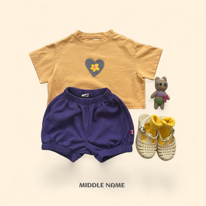 【予約】heart flower crop T / middle nameS-JM