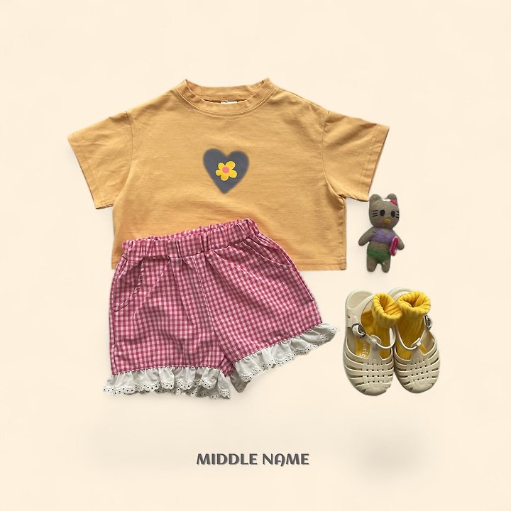 【予約】heart flower crop T / middle nameS-JM