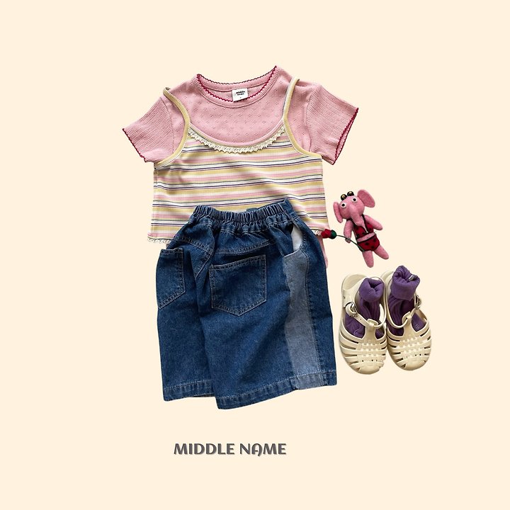 【予約】border camisole / middle nameS-JM 단레이스