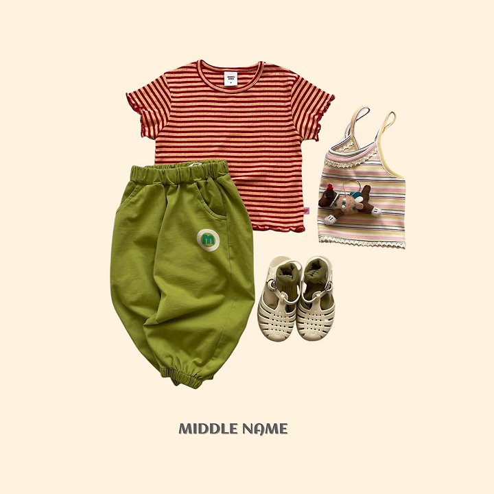 【予約】eyelet border T/ middle nameS-JM