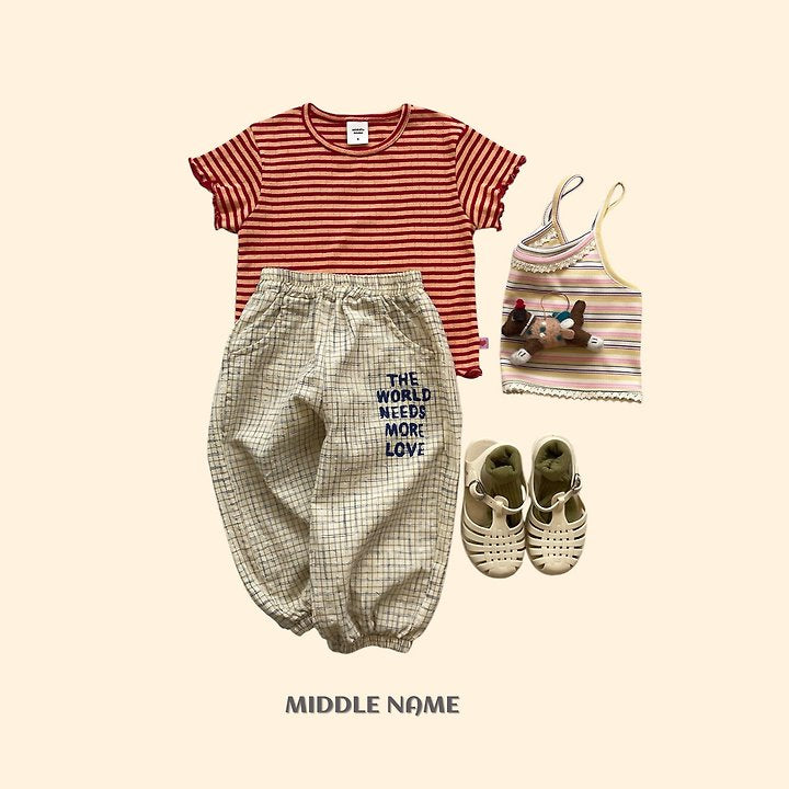 【予約】eyelet border T/ middle nameS-JM