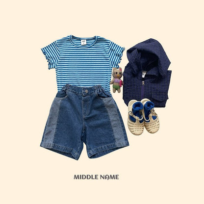 【予約】eyelet border T/ middle nameS-JM