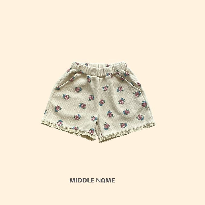 【予約】Vintage flower waffle pants / middle nameS-JM