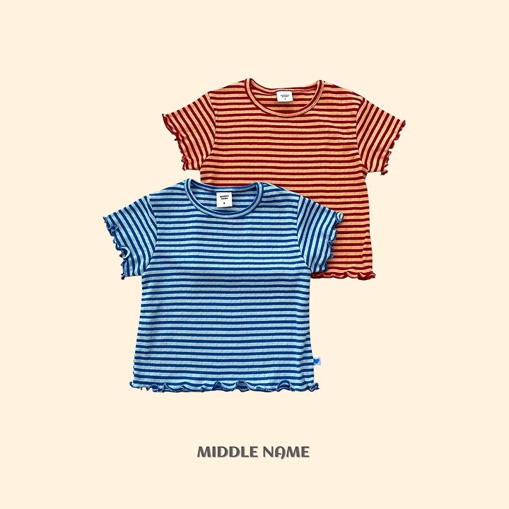 【予約】eyelet border T/ middle nameS-JM