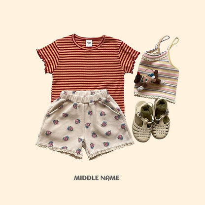 【予約】Vintage flower waffle pants / middle nameS-JM