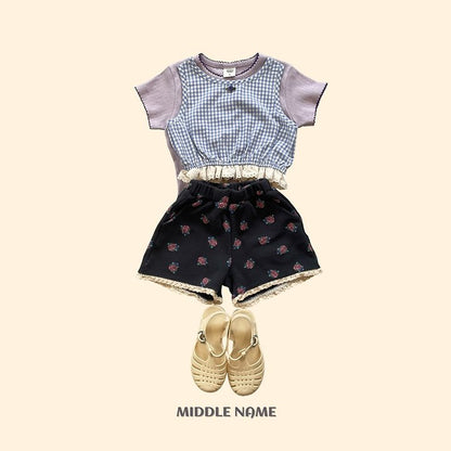 【予約】Vintage flower waffle pants / middle nameS-JM
