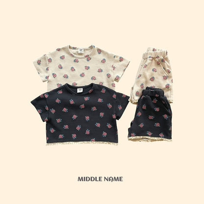 【予約】Vintage flower waffle pants / middle nameS-JM