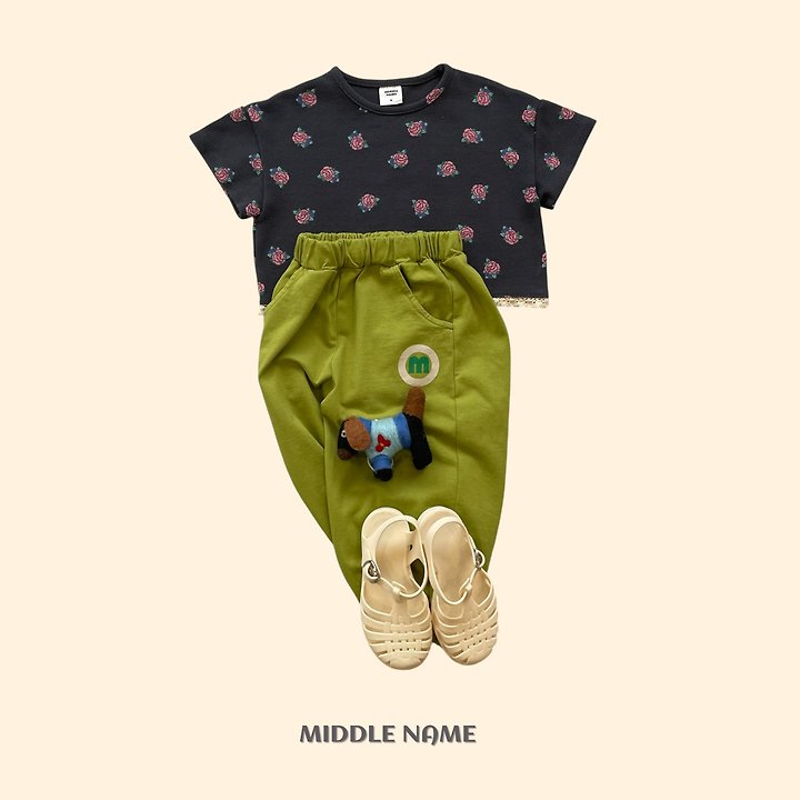 【予約】Vintage flower waffle T / middle nameS-JM