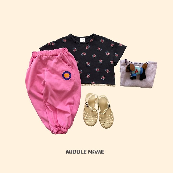 【予約】Vintage flower waffle T / middle nameS-JM