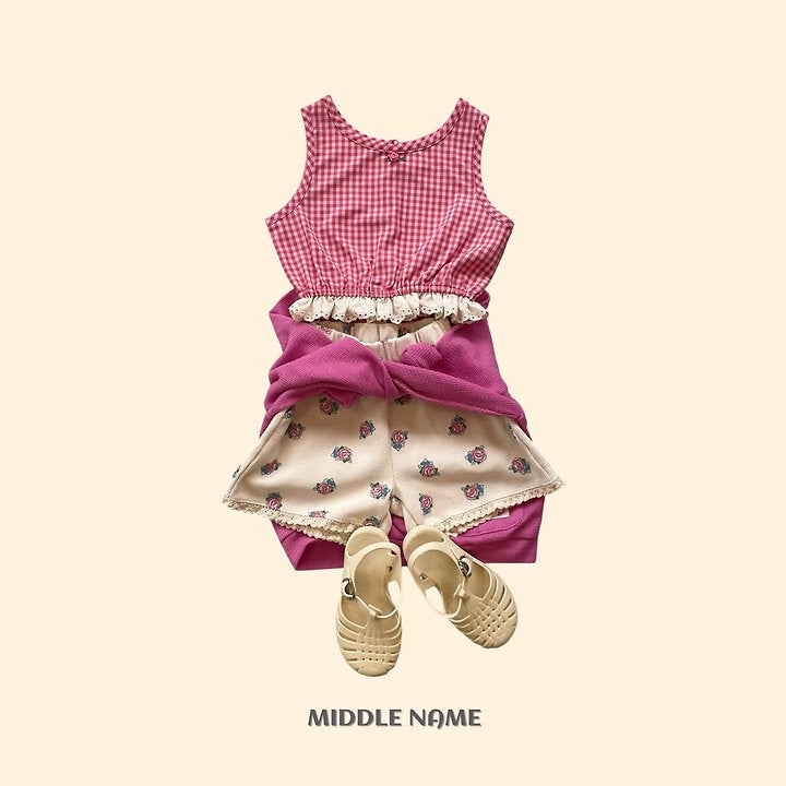 【予約】Vintage flower waffle pants / middle nameS-JM