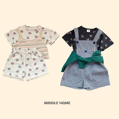 【予約】Vintage flower waffle T / middle nameS-JM