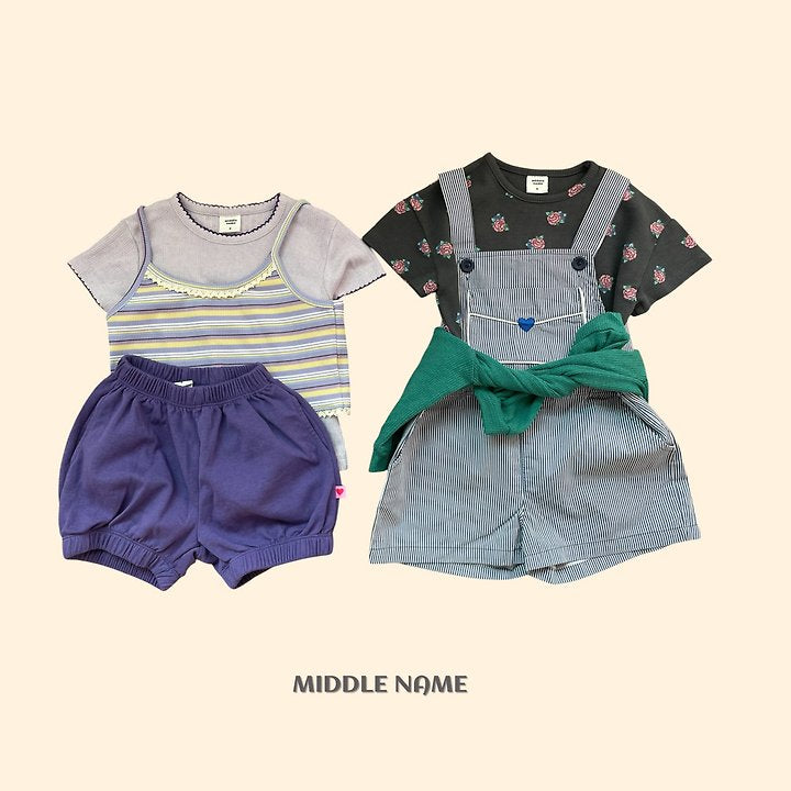【予約】Vintage flower waffle T / middle nameS-JM