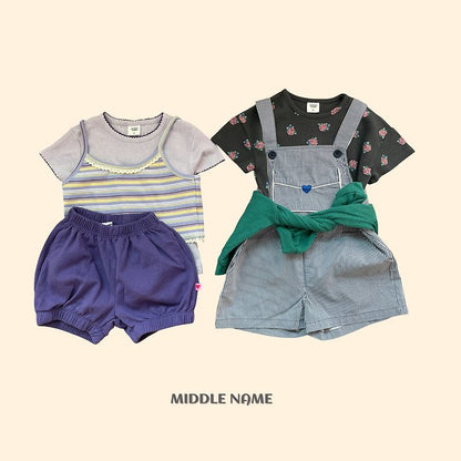 【予約】Vintage flower waffle T / middle nameS-JM