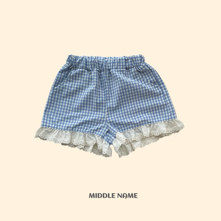 【予約】check lace pants / middle nameS-JM