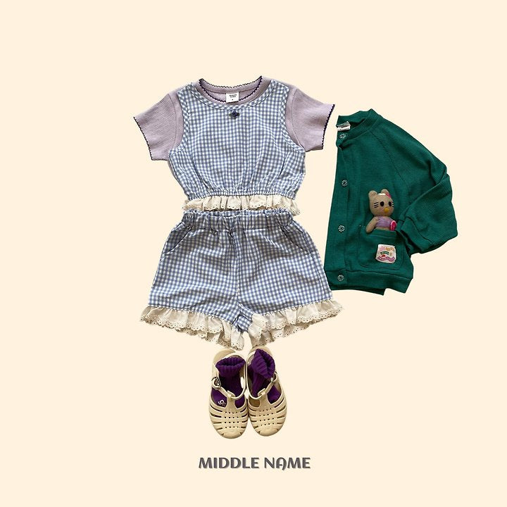【予約】check lace pants / middle nameS-JM